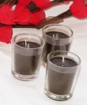 Black Votive in Clear Glass Holder - Small - BULK Buy